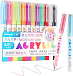 kander Acrylic Gel Pens, 12 Colors Highlighter Acrylic Gel Ink Pens by Yourcreativeassistant