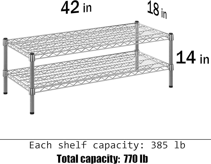 Regal Altair 18" Deep x 42" Wide x 14" Height Wire Shelving Kit | 2-Tier | NSF - Image 3