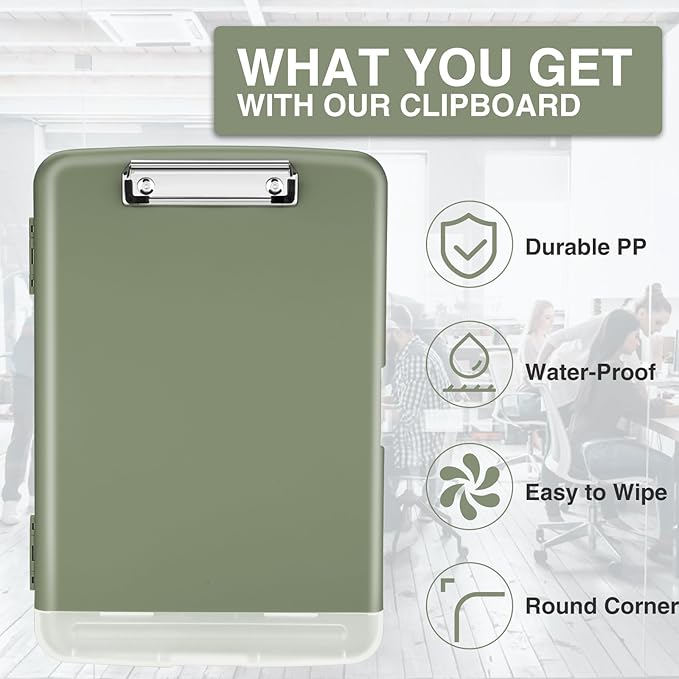 Sooez Clipboard with Storage, High Capacity Nursing Clip Board 8.5 x 11 with - Image 4