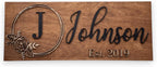 Custom Family Name Sign | Personalized Wooden Wedding Gift | Rustic Last Name