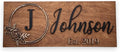 Custom Family Name Sign | Personalized Wooden Wedding Gift | Rustic Last Name by WoodHarmonyUS