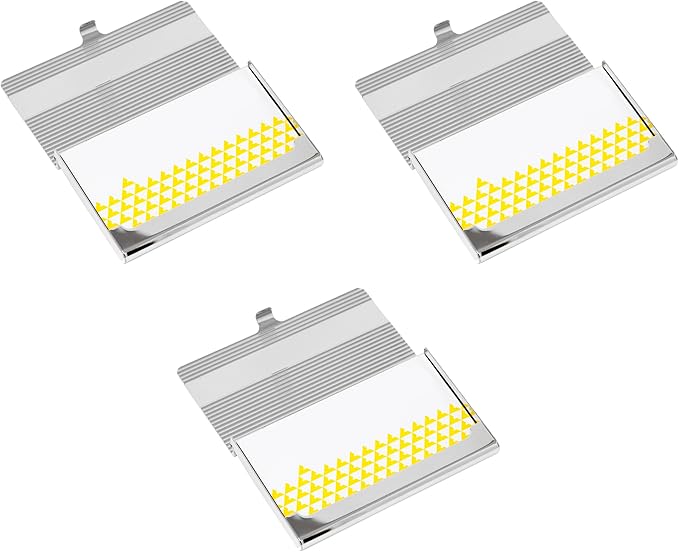 Stephanie Imports Set of 3 Slim & Minimalist Metal Business Card Holder Unisex - Image 3