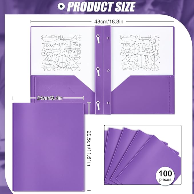 Lincia 100 Pcs Plastic Folders - Image 2