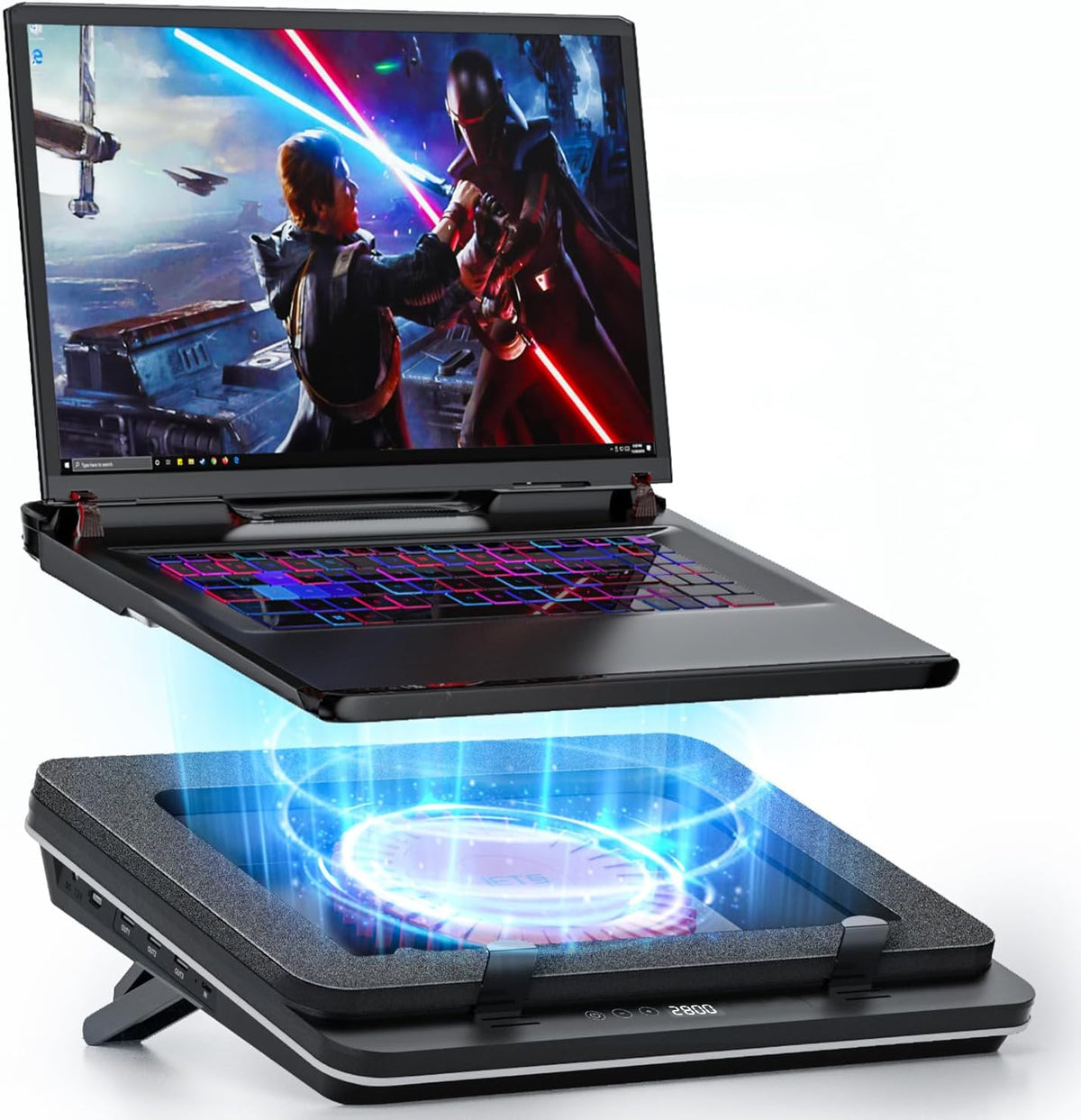 IETS GT600 Laptop Cooling Pad Equipped with Gigantic Turbo-Fan（5.5inch Diamet...