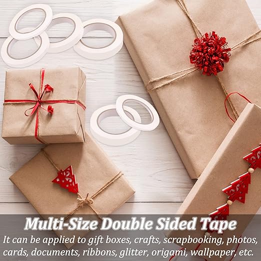 SmaringWing Double Sided Tape for Crafts, 6 Rolls Multi-Size Double-Sided - Image 7