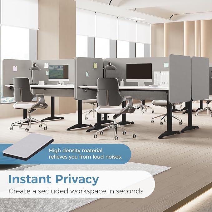 MORDEER 47.2 Inch Desk Divider Panels Set, Acoustic Divider Panel - Image 3