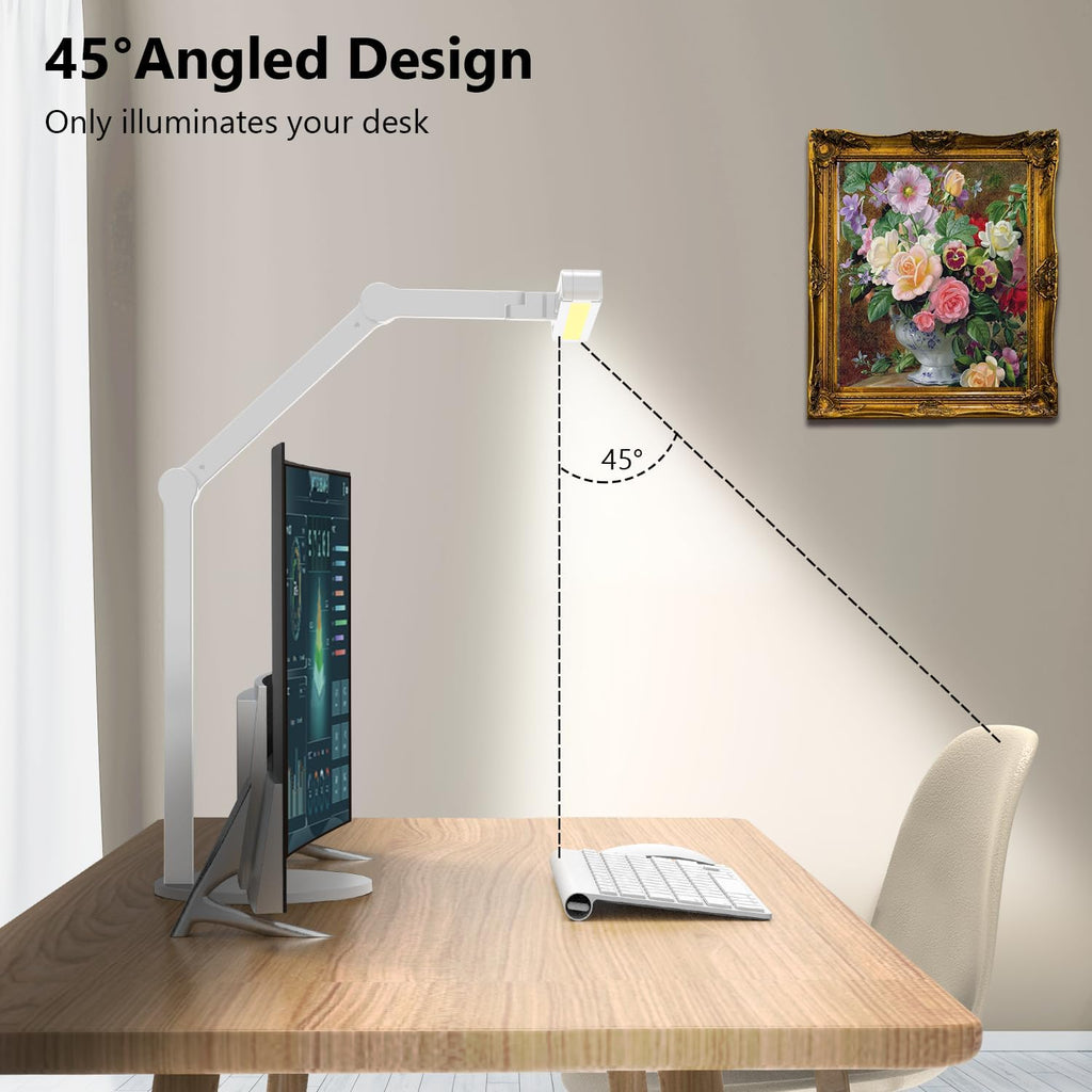 micomlan led desk lamp with atmosphere lighting, rotatable, side view