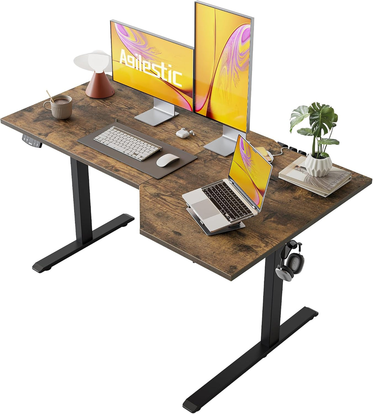 Agilestic Electric Standing Desk, L-Shaped 55 Inches Height Adjustable Desk