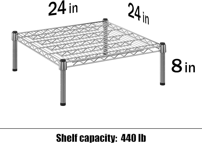 Regal Altair 24" Deep x 24" Wide x 8" Height Wire Shelving Kit | 1-Tier | NSF - Image 3