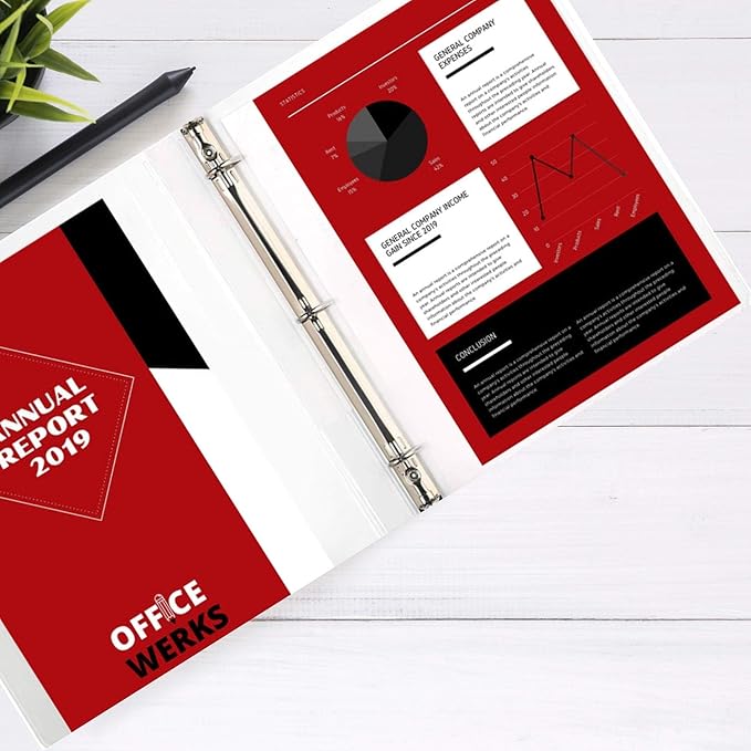 3 Ring Binder, Professional Angle D Ring Vinyl 3 Inch, Presentation Folder - Image 6