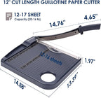 Paper Cutter, Paper Trimmer12" Cutting Length Heavy Duty Guillotine Paper Slicer - Image 4