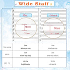 MUDOR Spiral-Bound Blank Sheet Music Notebook, 100 Pages Wide Staff Manuscript - Image 4