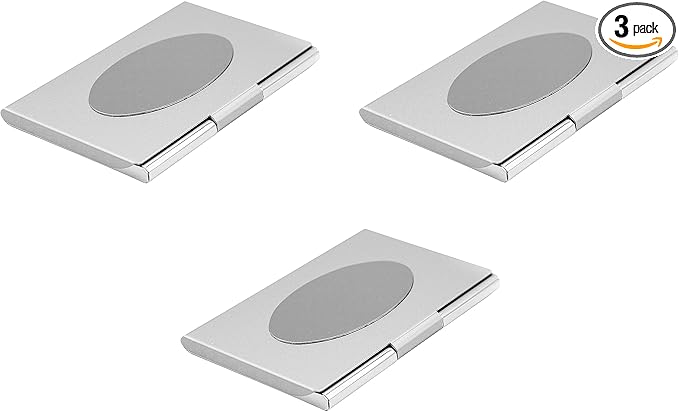 Stephanie Imports Set of 3 Slim & Minimalist Metal Business Card Holder Unisex by Stephanie+Imports