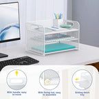 Samstar 3 Tier White Letter Tray Paper Organizer - Image 3