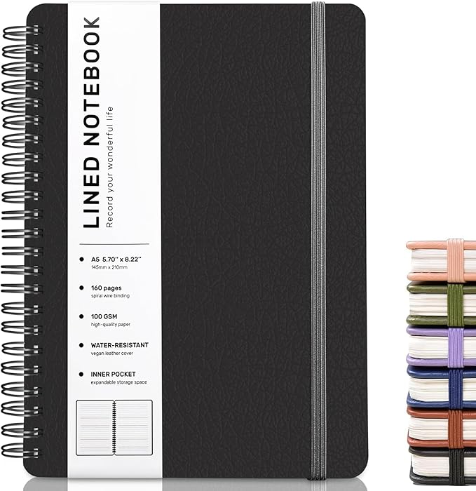 ABERLLS Black Lined Spiral Journal Notebook - Image 8