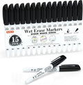 Shuttle Art Wet Erase Markers, 15 Pack Black 1mm Fine Tip Smudge-Free Markers by ShuttleArt