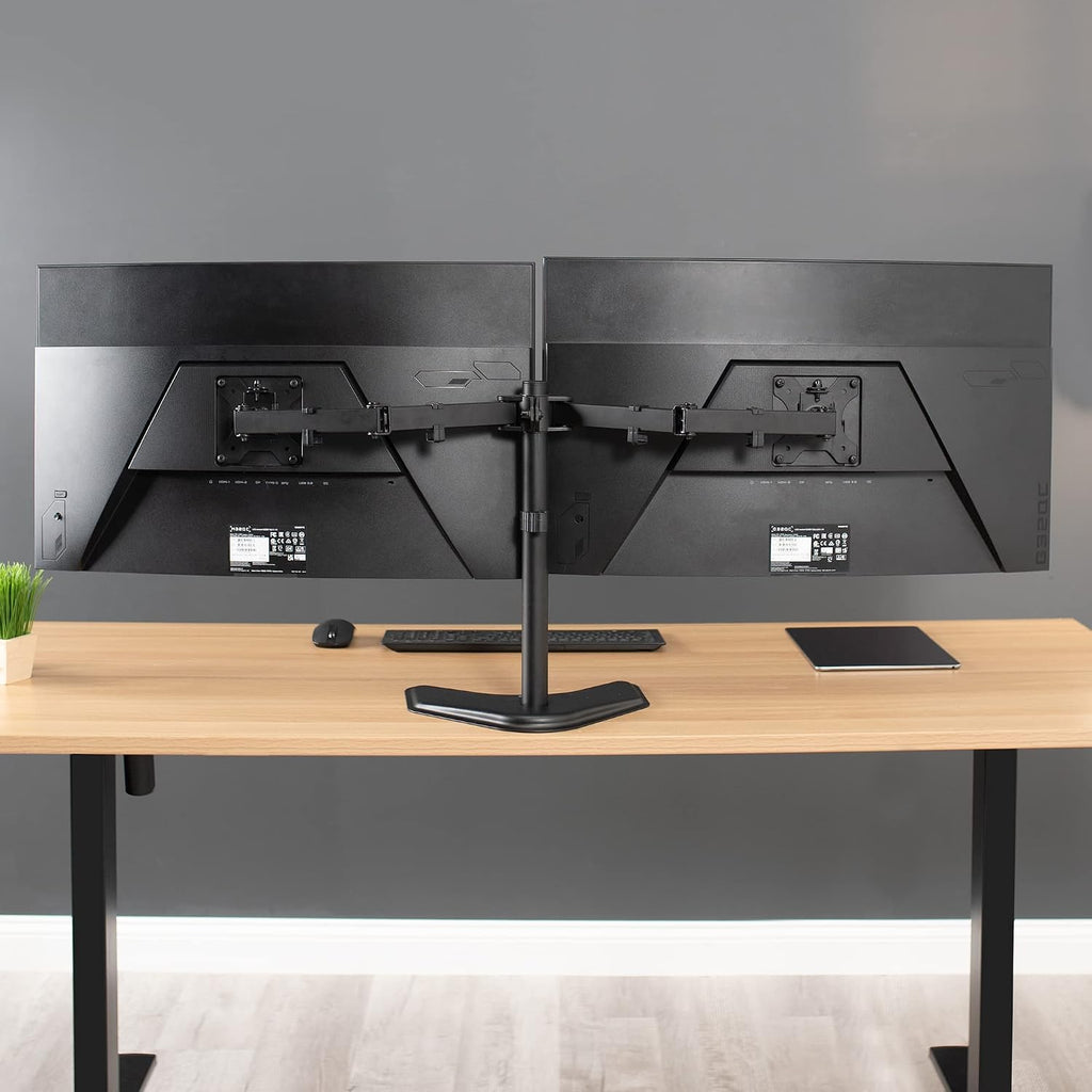 vivo dual led lcd monitor mount, free-standing desk, view 9