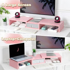 TEAMIX Pink Dual Monitor Stand Riser - Image 4