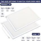 led tracing light box, 19" ultra-thin light pad on a desk or shelf