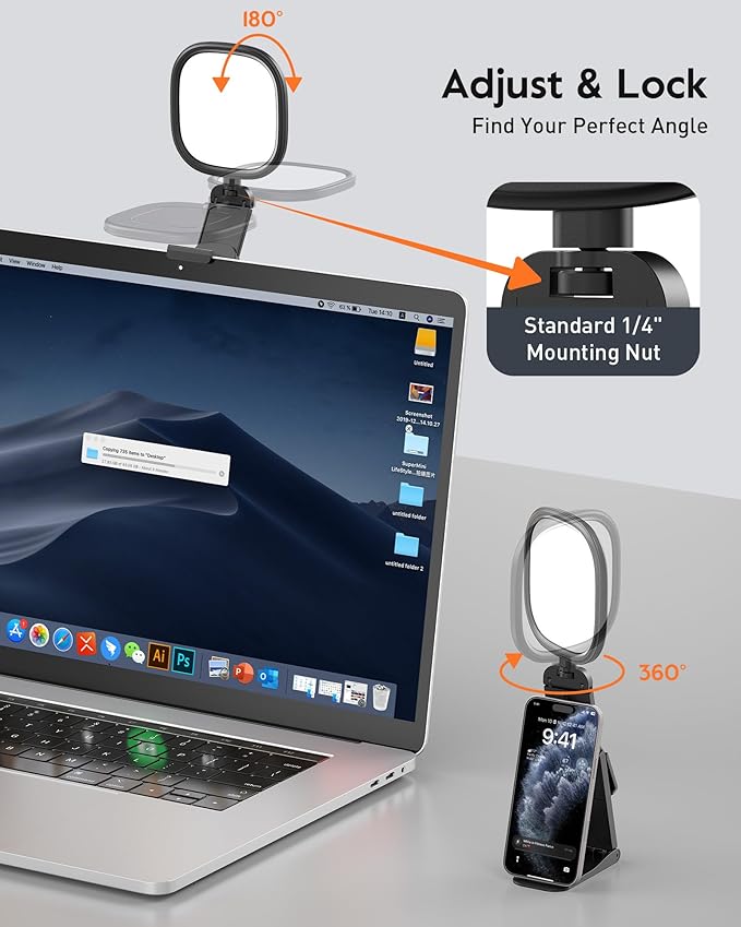 Upgraded Ring Light for Laptop, Monitor & Desk – Eye-Caring Diffused LED - Image 5