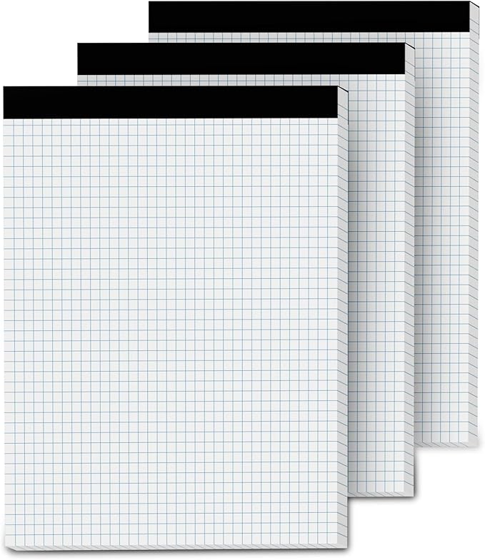 Aidunmis Graph Paper Pads 8.5 x 11, 4x4 Quad Ruled, 3 Pack Grid Paper Pad 8.5 x by Aidunmis