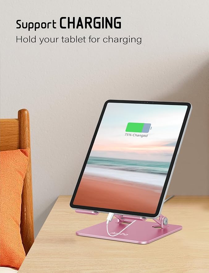 Aoviho Tablet Stand Holder for Desk, Adjustable Desktop Tablet Holder, Foldable - Image 7