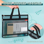 Pendancy Mesh Zipper Pouch A3 Size, Large Double Pocket Lightweight Nylon - Image 6