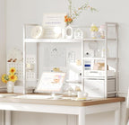 Desk Shelf with Drawer, 41.3" Desktop Organizer Shelf, Desk Hutch - Image 2