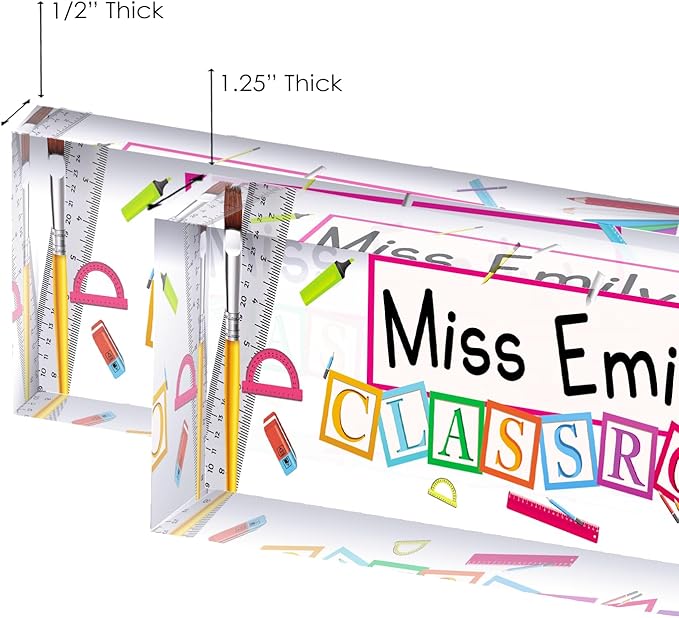 Artblox Acrylic Name Plate, Personalized Teacher Desk Sign, Modern Signage - Image 4