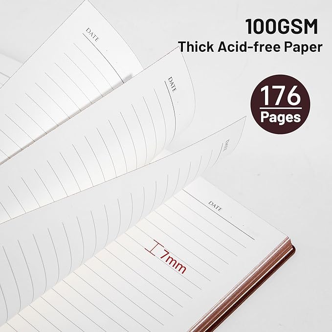 CAGIE Lined Journal Notebook for Men & Women, 176 Pages A5 Medium Size - Image 5