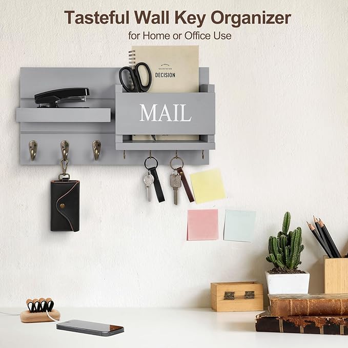 Lwenki Mail Organizer for Wall Mount – Key Holder - Image 5
