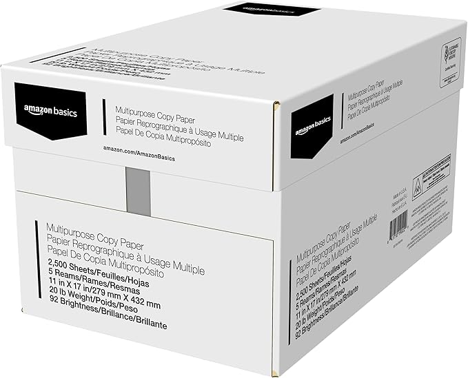 Amazon Basics Multipurpose Copy Printer Paper, 20 lb, 11 x 17 Inches, 5 Reams - Image 2