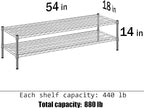 18" Deep x 54" Wide x 14" Height Wire Shelving Kit | 2-Tier | NSF Commercial - Image 3