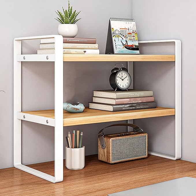 SIDIANBAN Desktop Organizer Shelf Office Storage Rack Computer Desk Bookshelf - Image 5