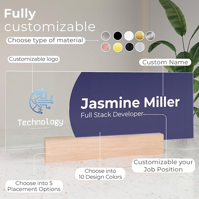 EGD Acrylic Desk Name Plate Personalized - Image 2