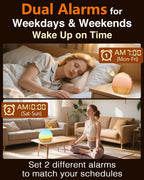 sunrise alarm clock with sound machine - natural, close-up detail