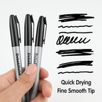 Dabo&Shobo Permanent Markers, 160 Pack Black Permanent Markers Bulk, Fine Tip - Image 4