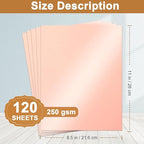 Silunkia 120 Sheets Candy Pink Shimmer Cardstock 8.5 x 11 Metallic Paper - Image 2