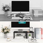 ELITEROO Wood Desktop Shelf, Freestanding Small Bookshelf Dorm Supplies - Image 4