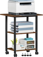 Lerliuo 3-Tier Printer Stand, Industrial Mobile Printer Table by Lerliuo