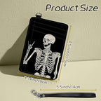 BWEGRHE Small Travel Wallets, Skull Skeleton Slim Minimalist Front Pocket Wallet - Image 2
