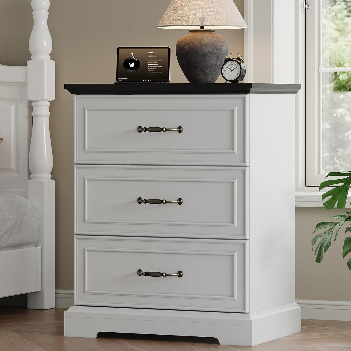 Farmhouse 3 Drawers Dresser for Bedroom, 24" Wide Modern Chest of Drawer...
