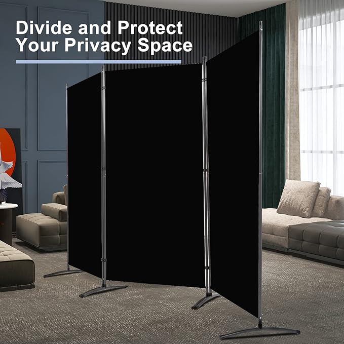 Room Divider 6FT Folding Privacy Screens, 3 Panel Partition Room Dividers - Image 2