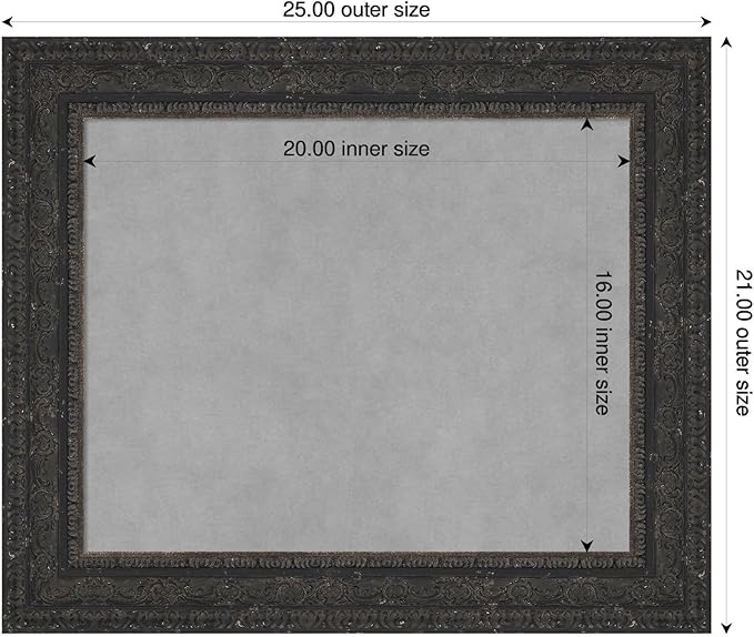 Amanti Art Black Framed Magnetic Board 21x25 Small Vision Board - Image 2