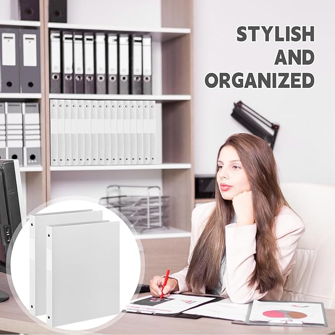 Henoyso 16 Pcs 3 Ring Binder 0.5 Inch Round Fits Letter Size 8.5'' x 11'' Paper - Image 5