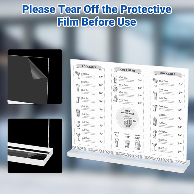 12 Pack Acrylic Sign Holder 11 x 8.5 Horizontal, Double-Sided Clear Sign Holder - Image 4