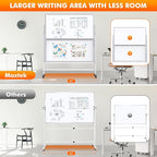 maxtek Dry Erase Whiteboard Height Adjustable, Easel Stand Rolling White Board - Image 3