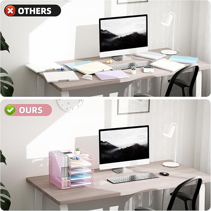 Marbrasse Desk Organizers and Accessories, 5-Tier Paper Letter Tray Organizer - Image 5