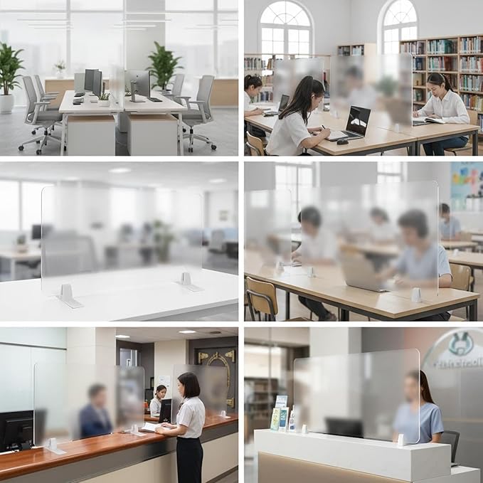Acrylic Free Standing Screen, Desk Divider - Image 7
