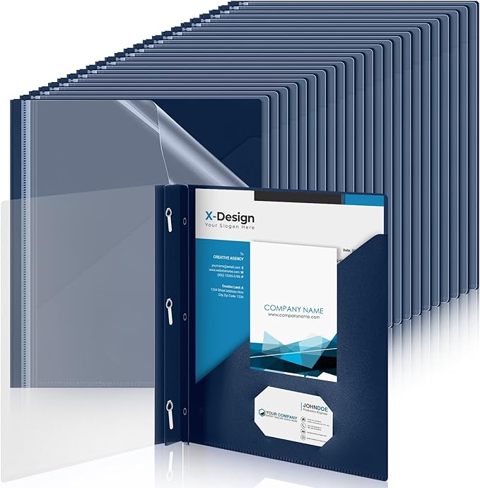 Teling 48 Pcs Clear Front Report Covers by Teling